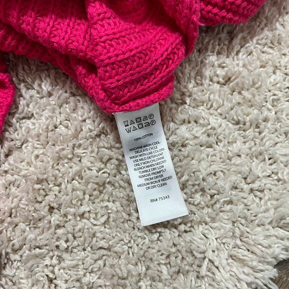 Cupcakes & Cashmere XS Oversized Pink Mock Neck Ribbed 100% Cotton Sweater NWT - Picture 6 of 7